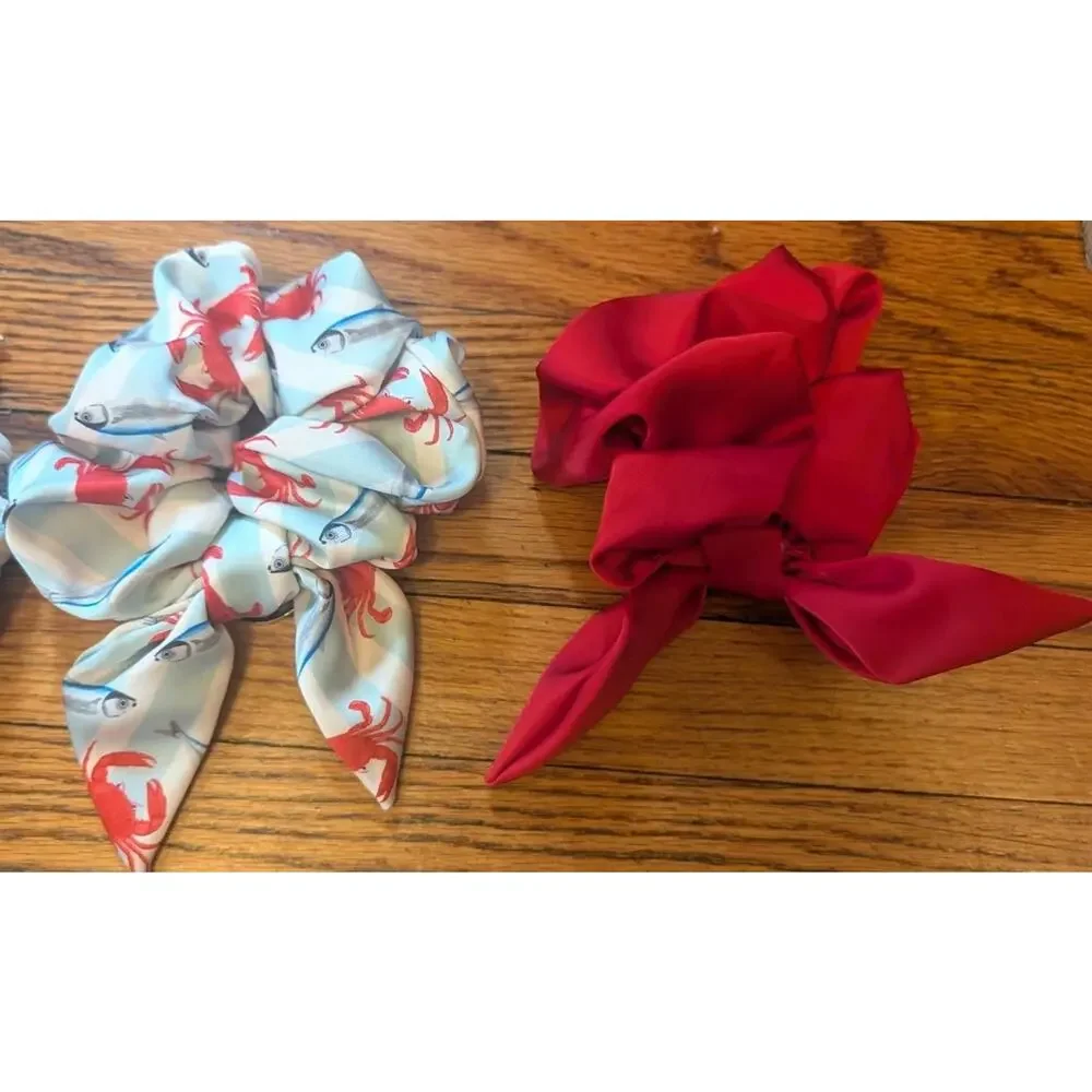 Beach NWOT Lot Hair Band & Ties Ocean Shells Light Blue Crab Red